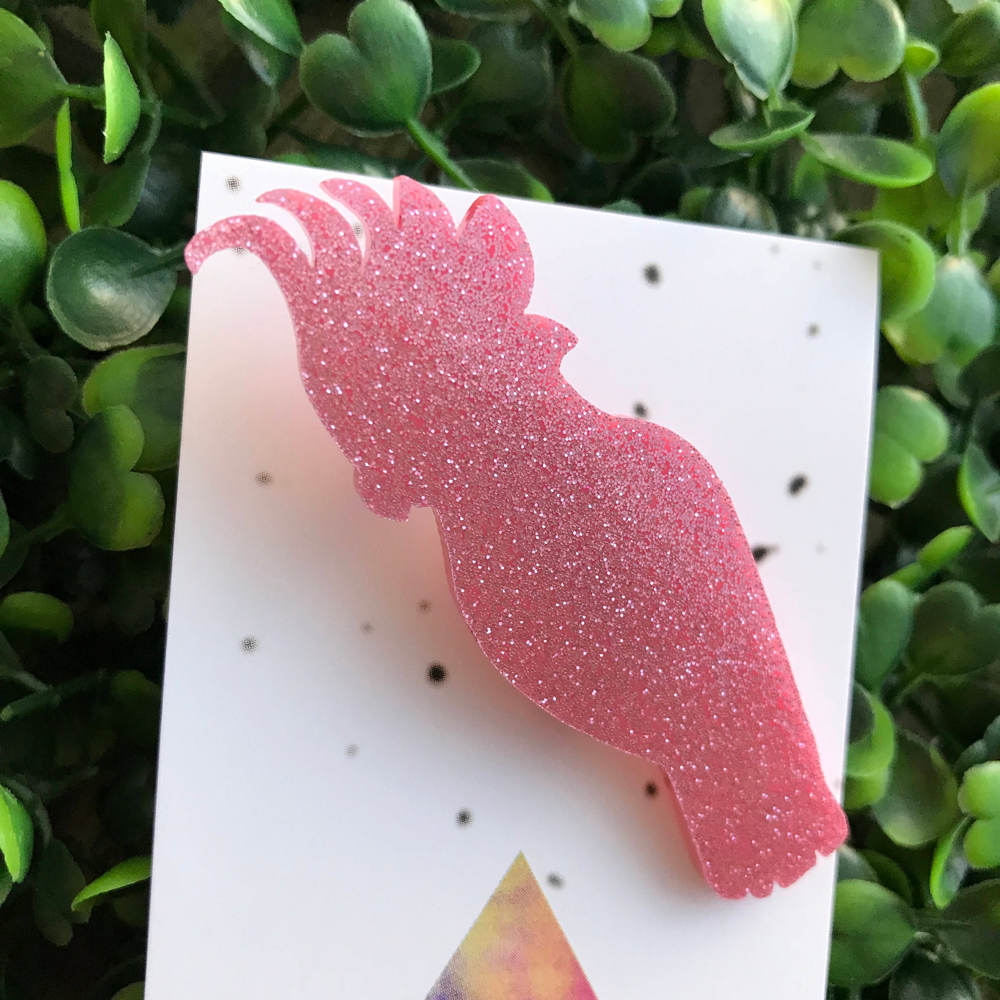 Glorious Glitter Galah Handmade Brooch. Perfect Pink Australian Bird Brooch. Laser Cut Brooch. Life's too Short to wear boring Jewellery!