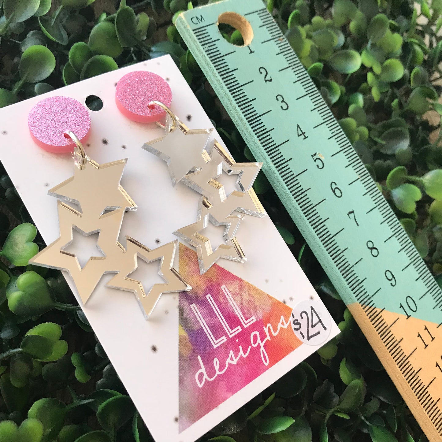 Sparkle Brightly in these Fabulous Silver Mirror Star Statement Dangle Earrings. Perfect for Day-time and Night-time Wear ;) Be a STAR!!!