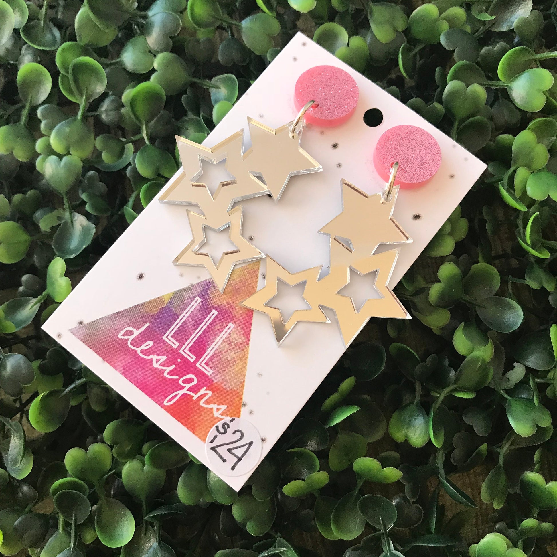 Sparkle Brightly in these Fabulous Silver Mirror Star Statement Dangle Earrings. Perfect for Day-time and Night-time Wear ;) Be a STAR!!!