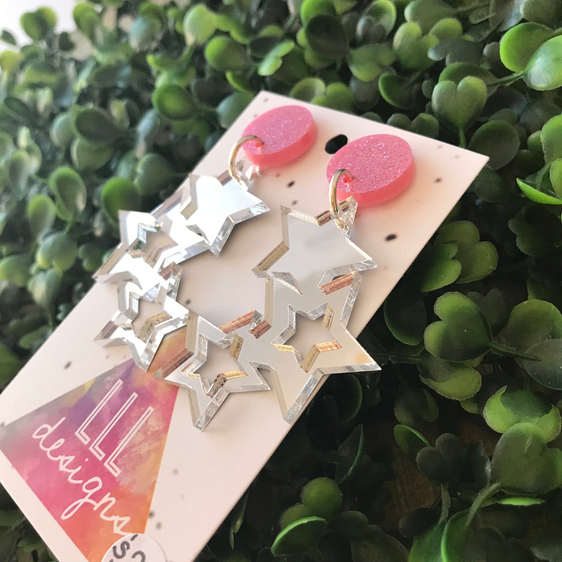 Sparkle Brightly in these Fabulous Silver Mirror Star Statement Dangle Earrings. Perfect for Day-time and Night-time Wear ;) Be a STAR!!!