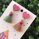 Petite Rainbow Perfection in Tassel Earrings Form ;) The Mirror Acrylic Tops are just the right amount of pop without being over the top.