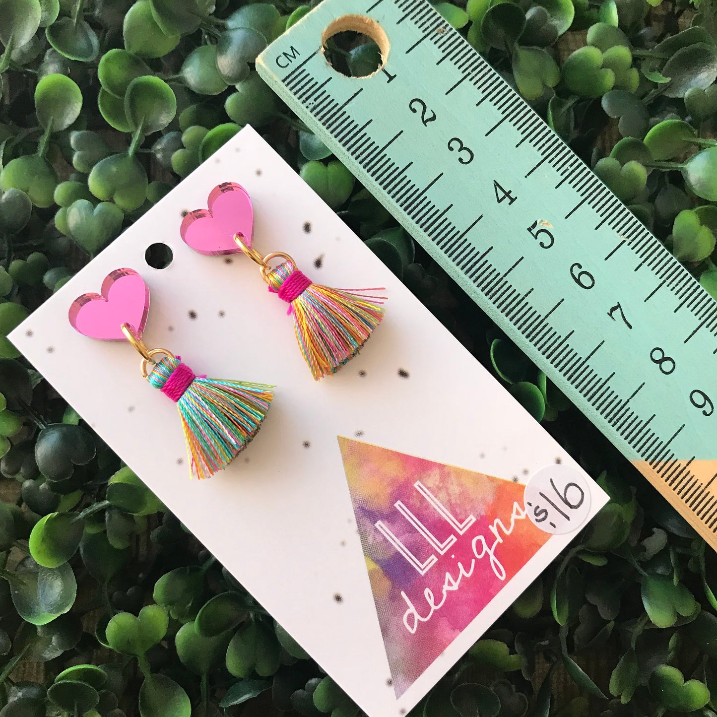 Petite Rainbow Perfection in Tassel Earrings Form ;) The Mirror Acrylic Tops are just the right amount of pop without being over the top.