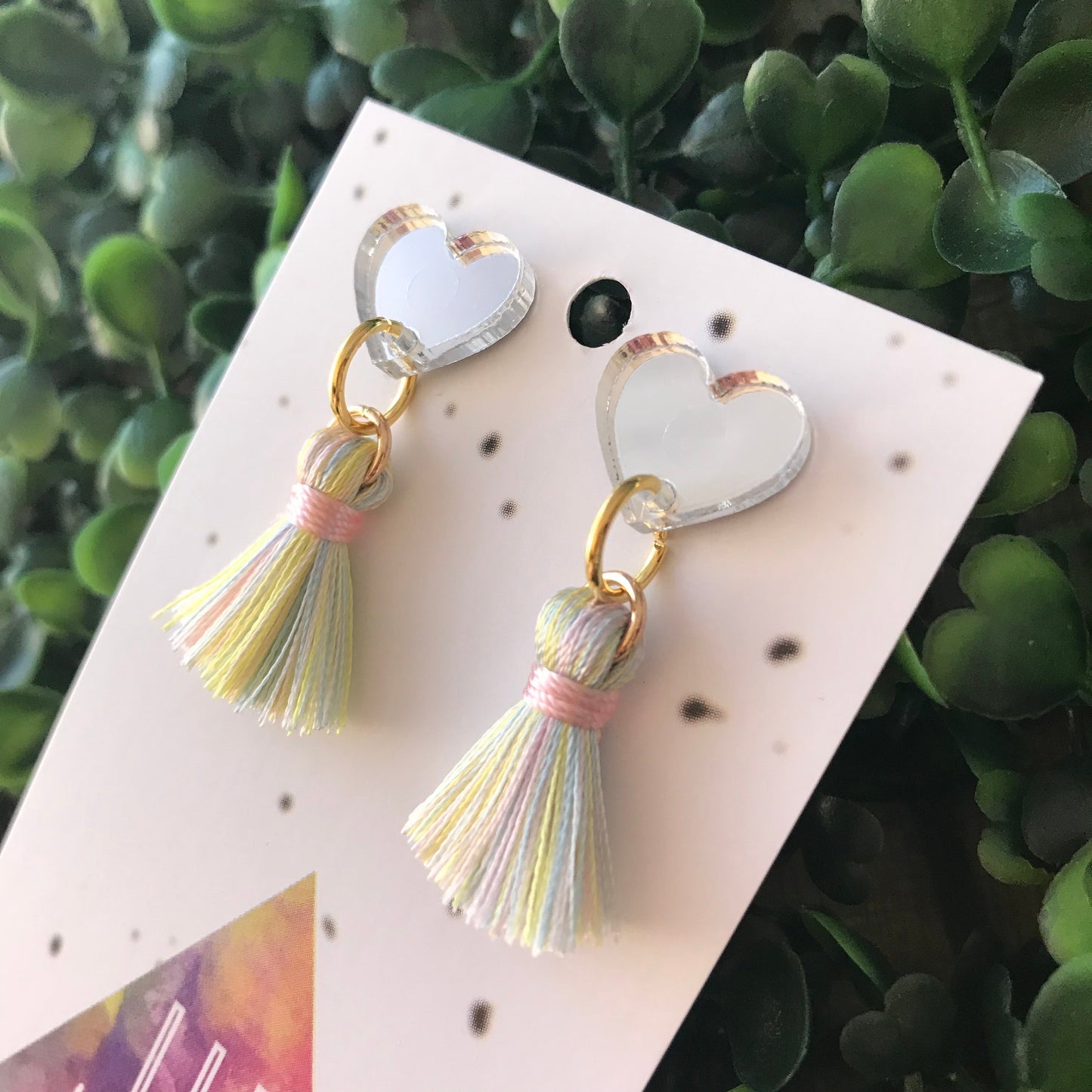 Petite Pastel Perfection in Tassel Earrings Form ;) The Mirror Acrylic Tops are just the right amount of pop without being over the top.