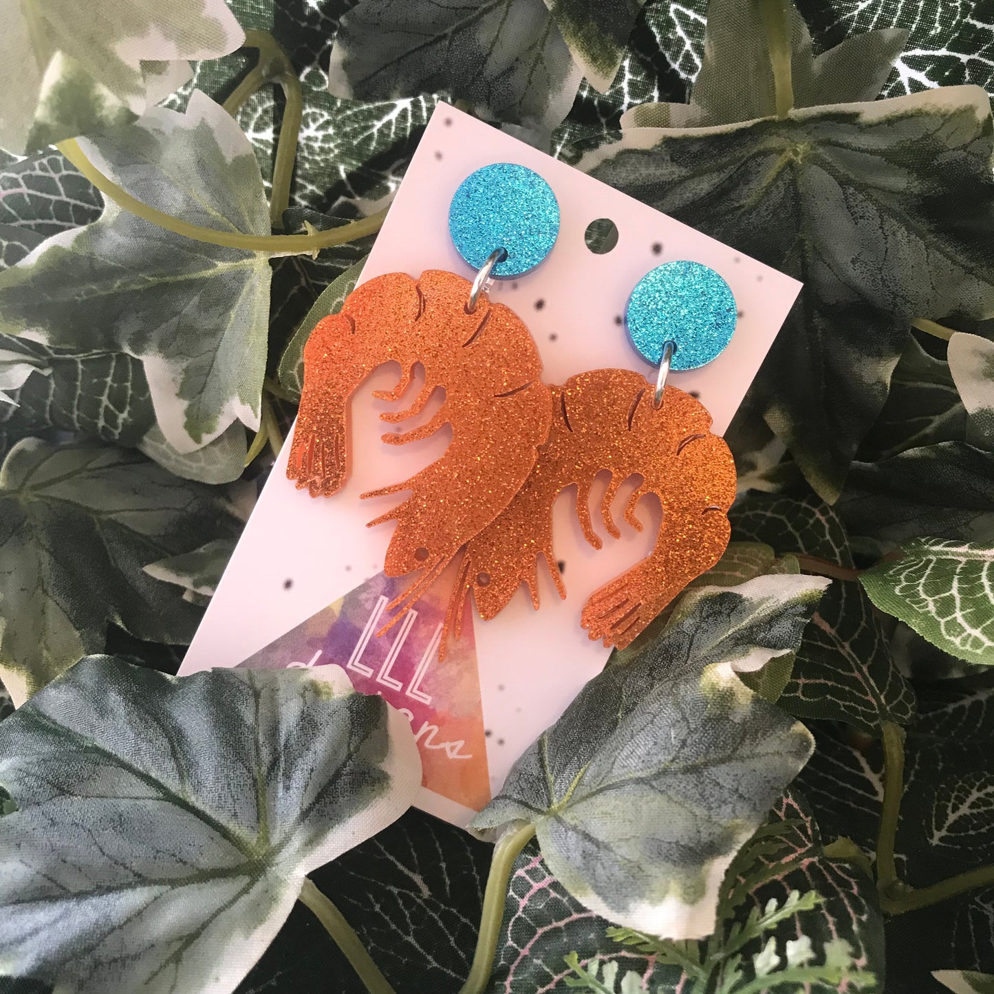 Perfection In Prawn Form Dangle Earrings ;) Prawn Dangle Earrings. Shrimp Earrings. Life's too short to wear boring Jewellery.