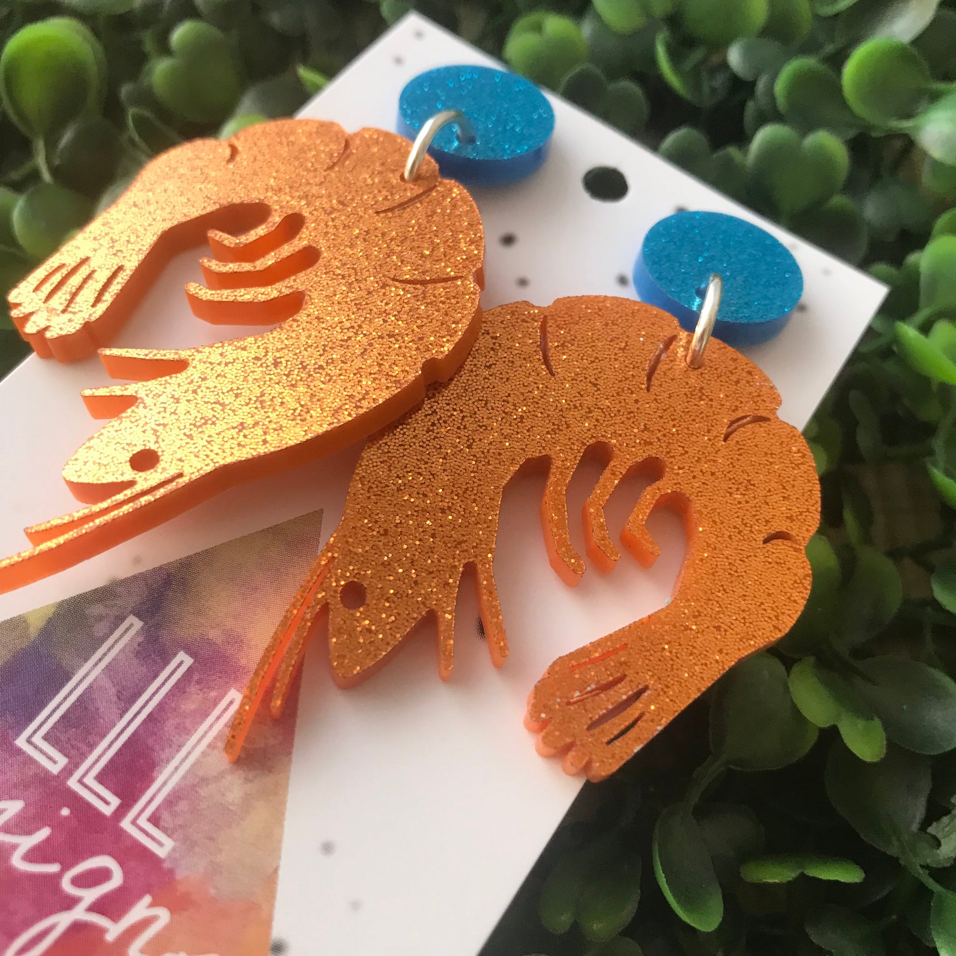 Perfection In Prawn Form Dangle Earrings ;) Prawn Dangle Earrings. Shrimp Earrings. Life's too short to wear boring Jewellery.