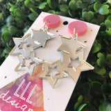 Sparkle Brightly in these Fabulous Silver Mirror Star Statement Dangle Earrings. Perfect for Day-time and Night-time Wear ;) Be a STAR!!!
