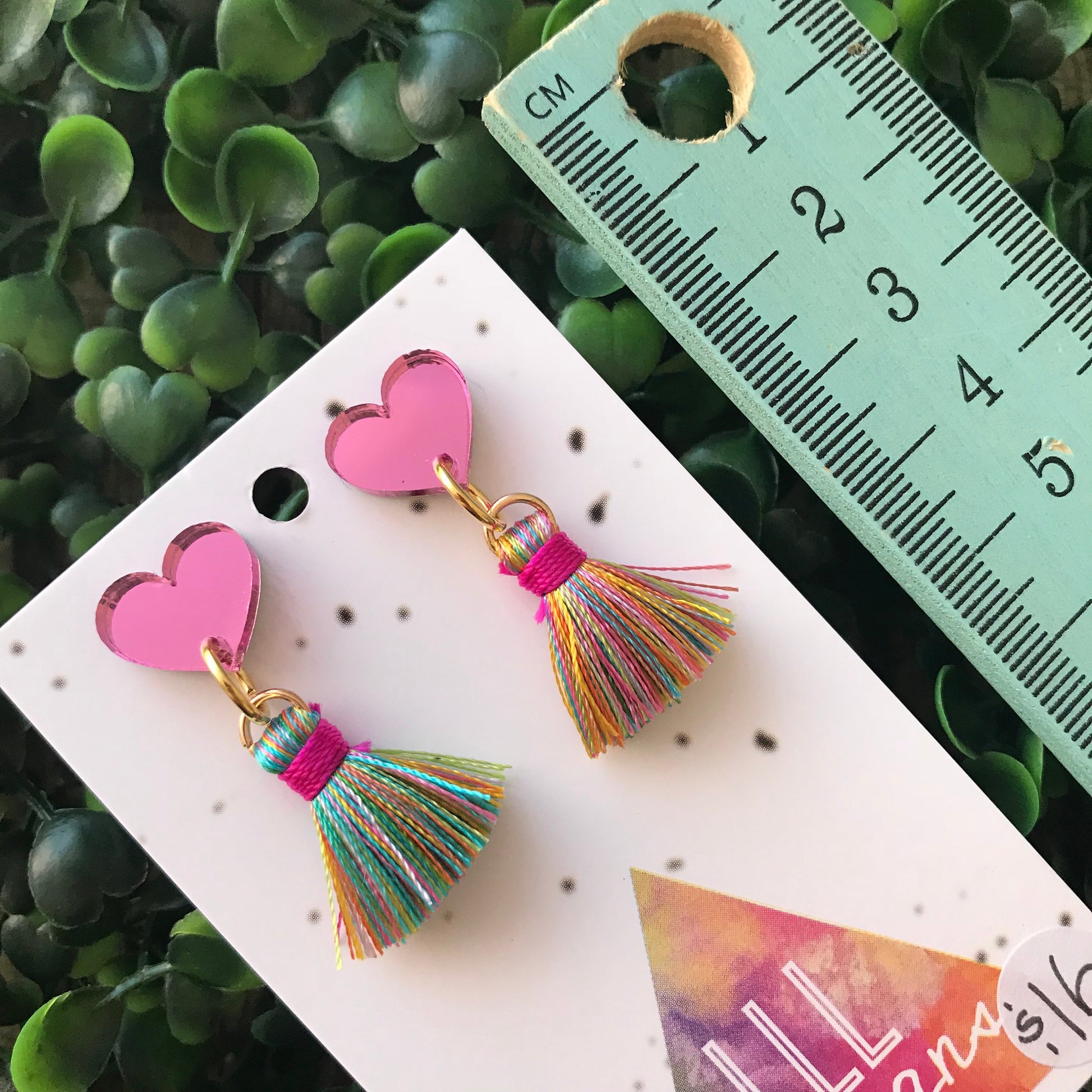 Petite Rainbow Perfection in Tassel Earrings Form ;) The Mirror Acrylic Tops are just the right amount of pop without being over the top.