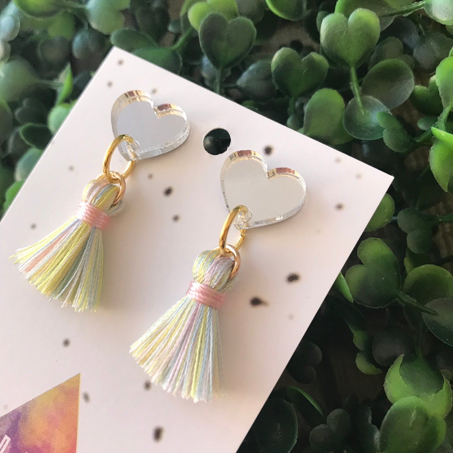 Petite Pastel Perfection in Tassel Earrings Form ;) The Mirror Acrylic Tops are just the right amount of pop without being over the top.