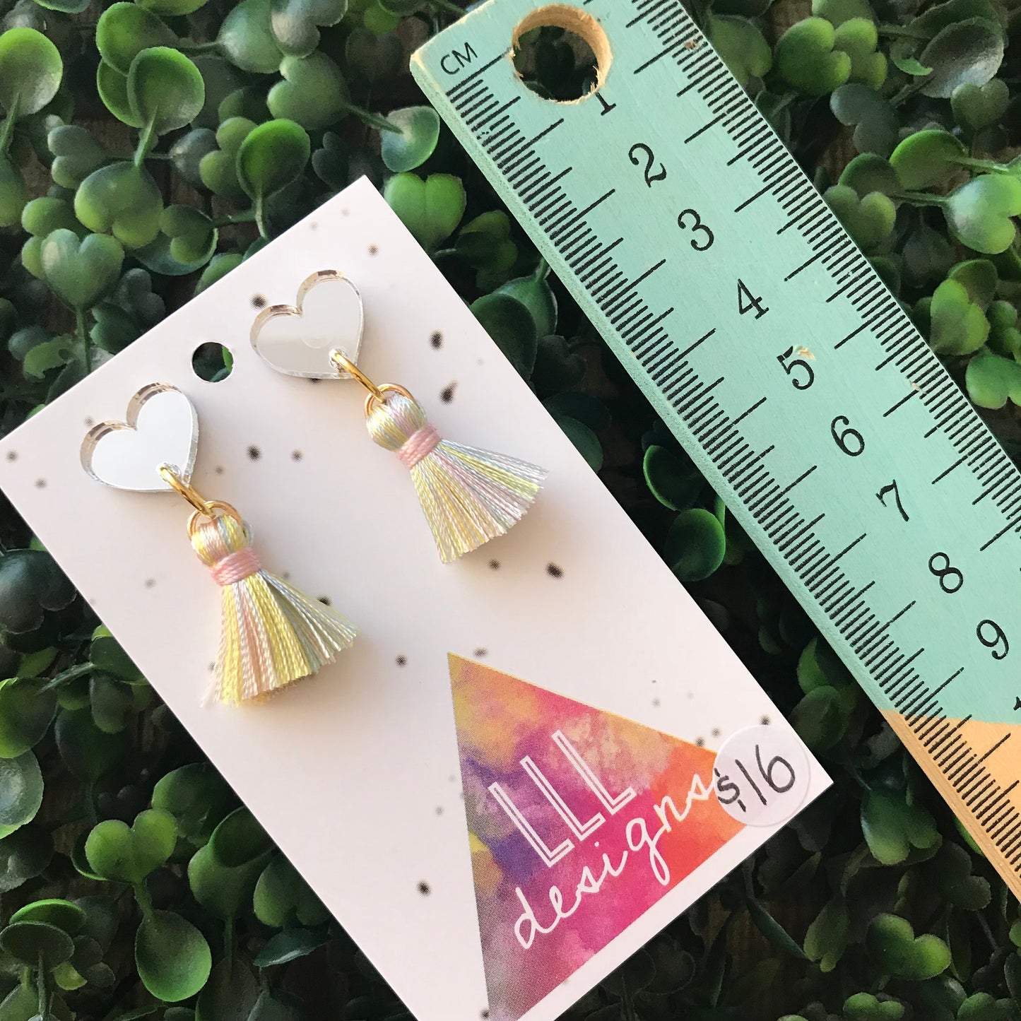 Petite Pastel Perfection in Tassel Earrings Form ;) The Mirror Acrylic Tops are just the right amount of pop without being over the top.