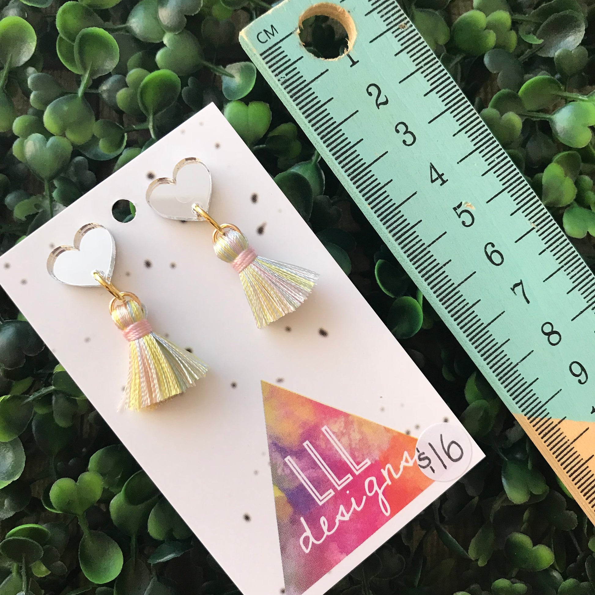 Petite Pastel Perfection in Tassel Earrings Form ;) The Mirror Acrylic Tops are just the right amount of pop without being over the top.