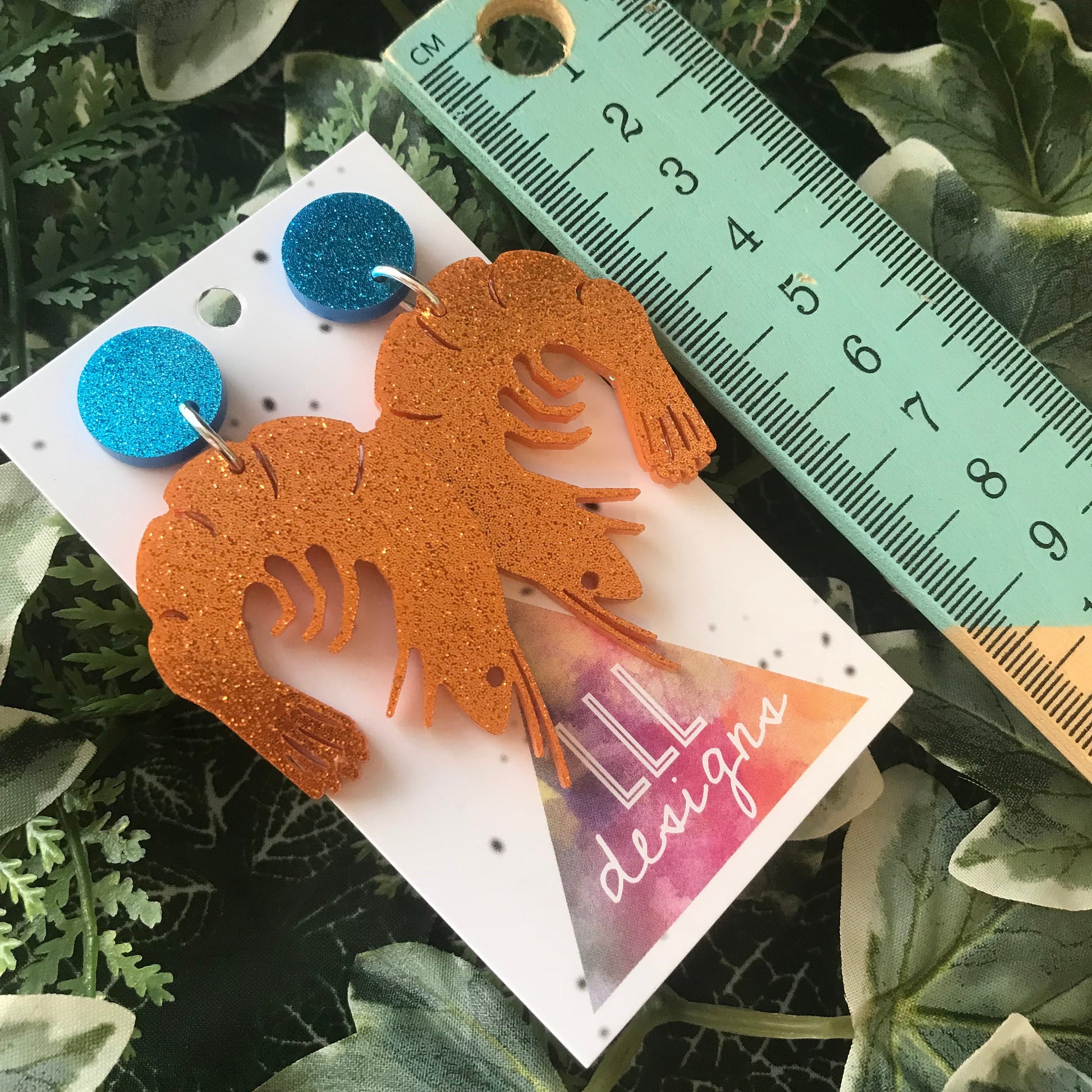 Perfection In Prawn Form Dangle Earrings ;) Prawn Dangle Earrings. Shrimp Earrings. Life's too short to wear boring Jewellery.