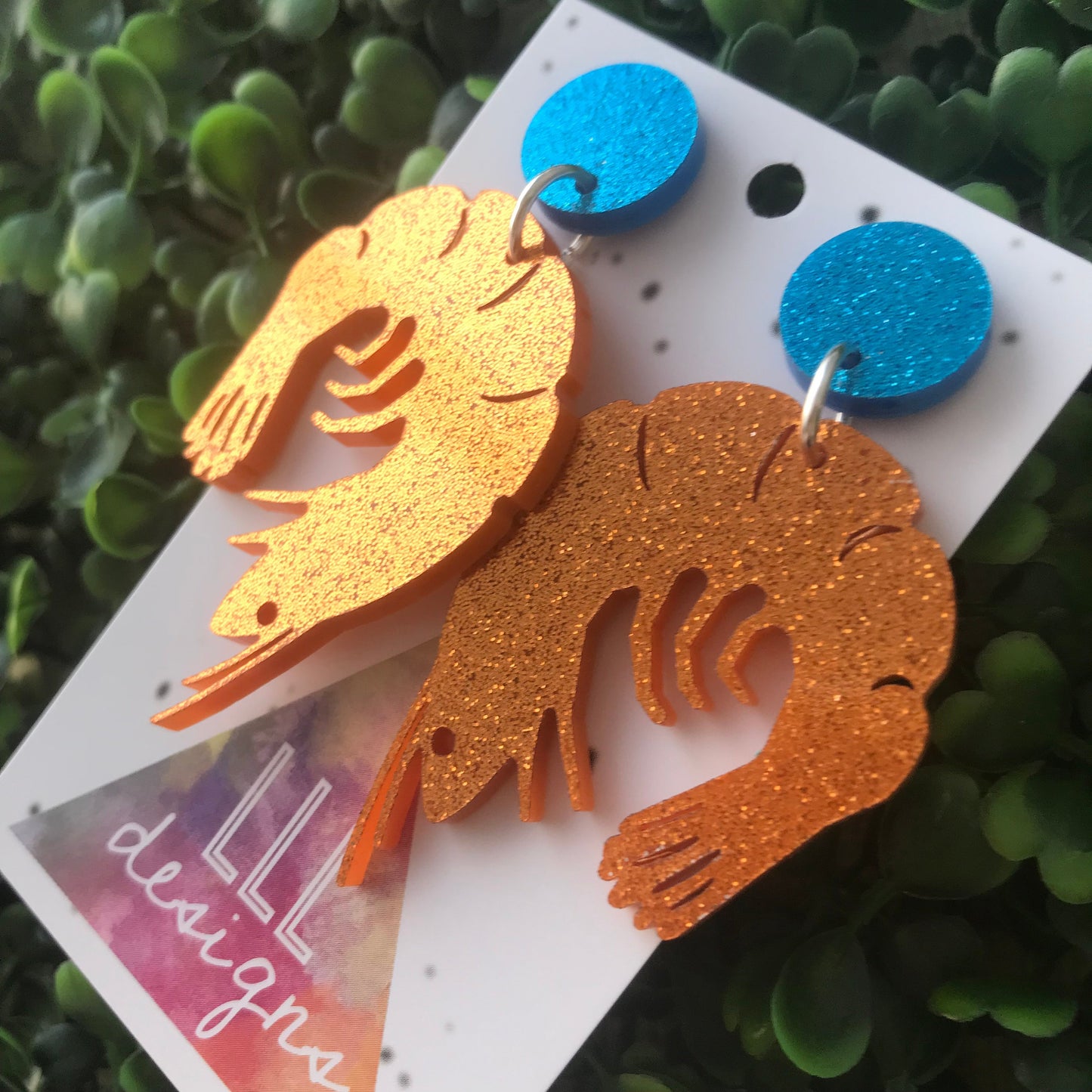 Perfection In Prawn Form Dangle Earrings ;) Prawn Dangle Earrings. Shrimp Earrings. Life's too short to wear boring Jewellery.
