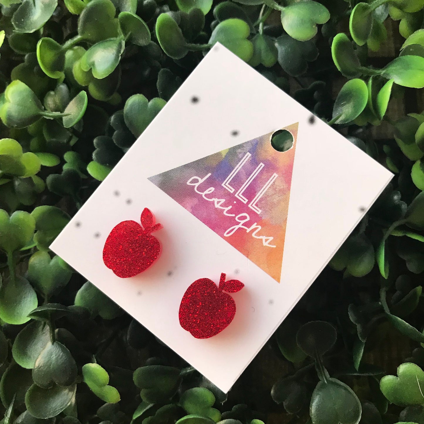 Rosy Red Glitter Apple Stud Earrings. An Apple a Day keeps the Dr away - imagine what 2 can do ;) I think I'll wear mine every day ....lol
