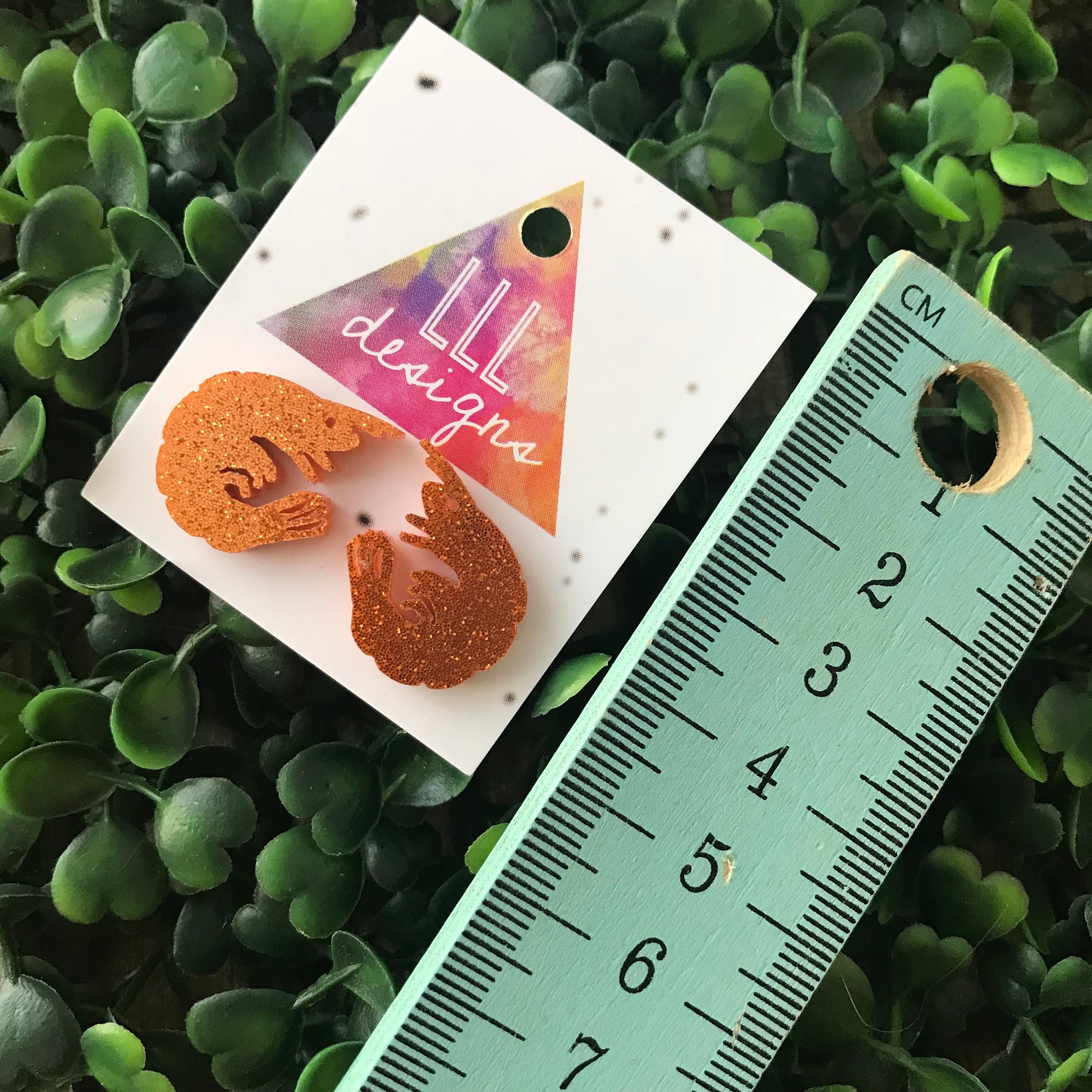 Glitter Orange Prawn Stud Earrings. These Cuties punch some serious Quirk factor! Stand out from the crowd with Fun and Fabolous Earrings.