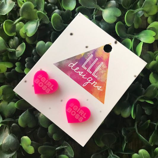 GirlBoss Statement Stud Earrings. Available in 3 different Colour ways - something for everyone's taste. Be BOLD - Be YOU!!!!!