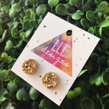 Bright Gold Faux Druzy Stud Earrings. These babes really are Devine. Their Colour and Design make them a wardrobe staple. Simple & Elegant.