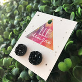 Black Faux Druzy Stud Earrings. These babes really are Devine. Their Colour and Design make them a wardrobe staple. Simple & Elegant.