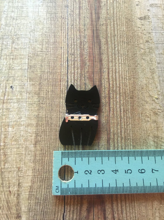 Super Cute Cat Brooch. Kitty Brooch. Cat Brooch. I Love Cats. Cats Rock. Cats Rule. Black Cat Brooch.