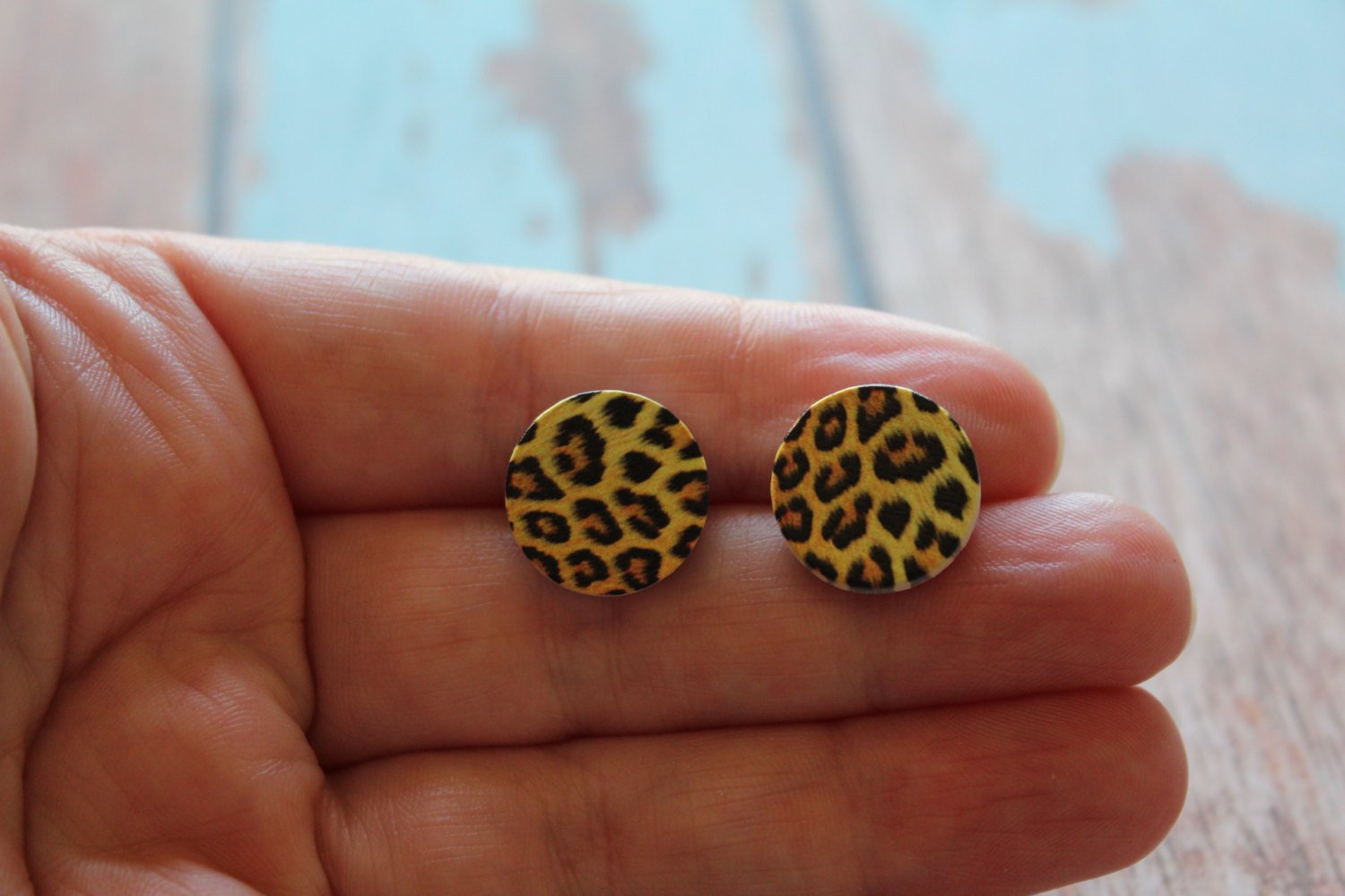Loving Leopard Print Stud Earrings. Animal Print Earrings. Quirky Earrings. Life's too short to wear boring Jewellery.